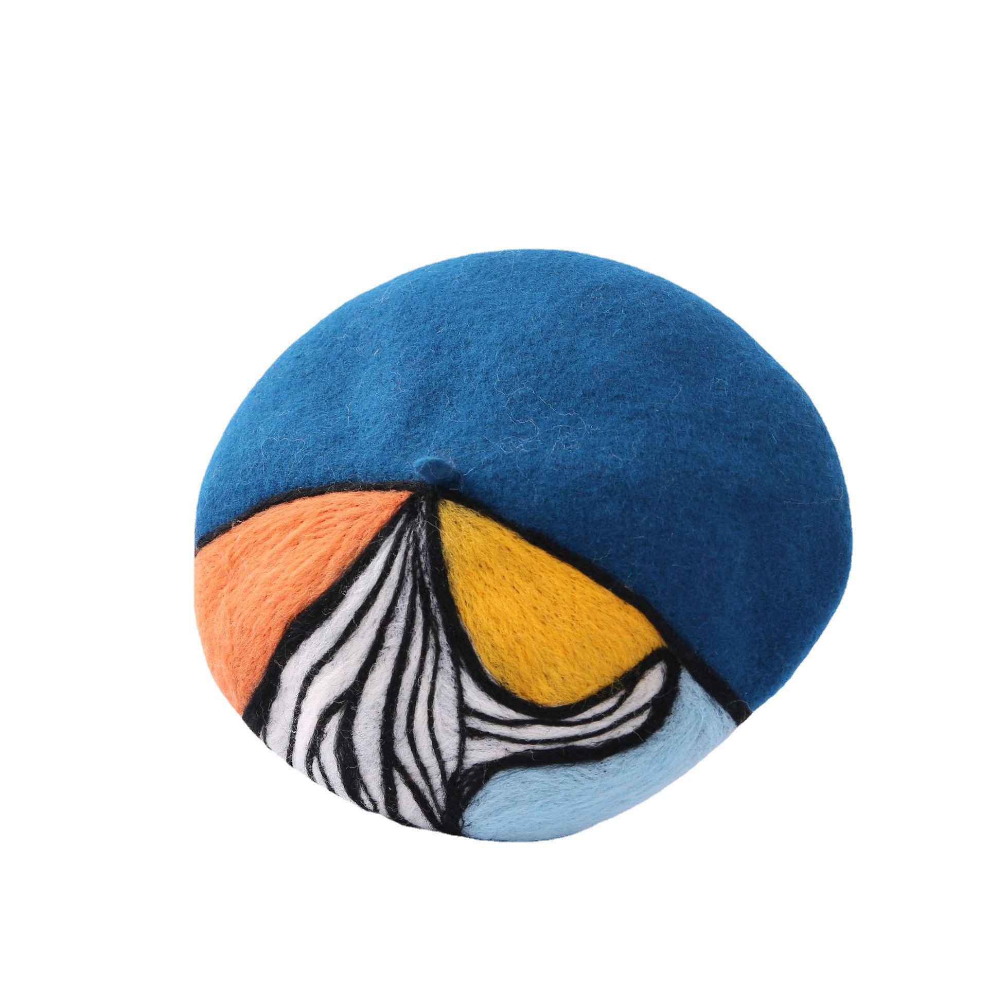 Handmade Wool Felt Painter Cap Image 4