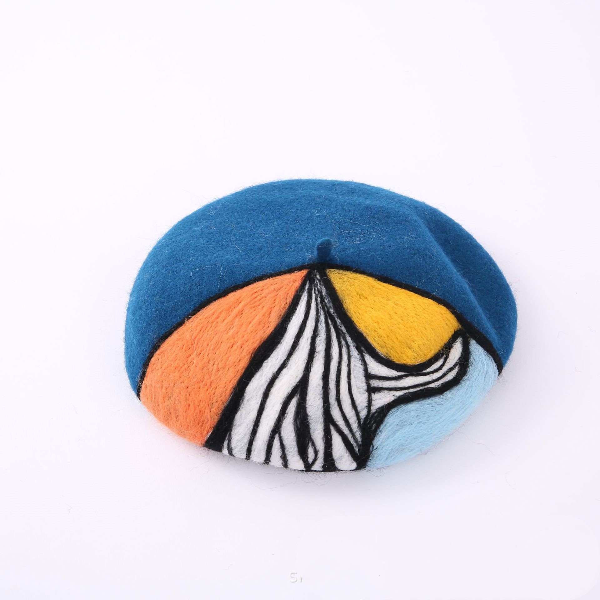 Handmade Wool Felt Painter Cap Image 3