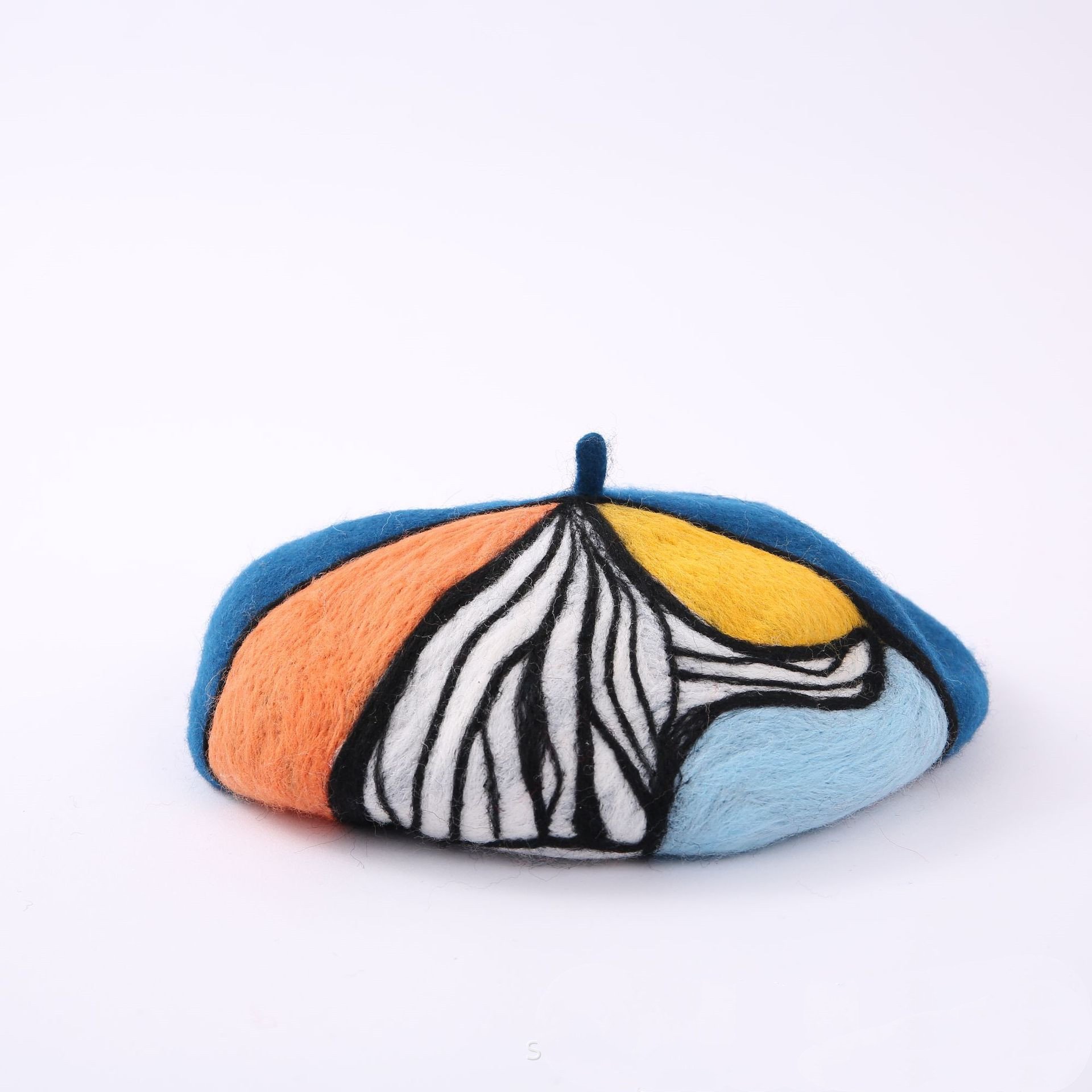 Handmade Wool Felt Painter Cap Image 5