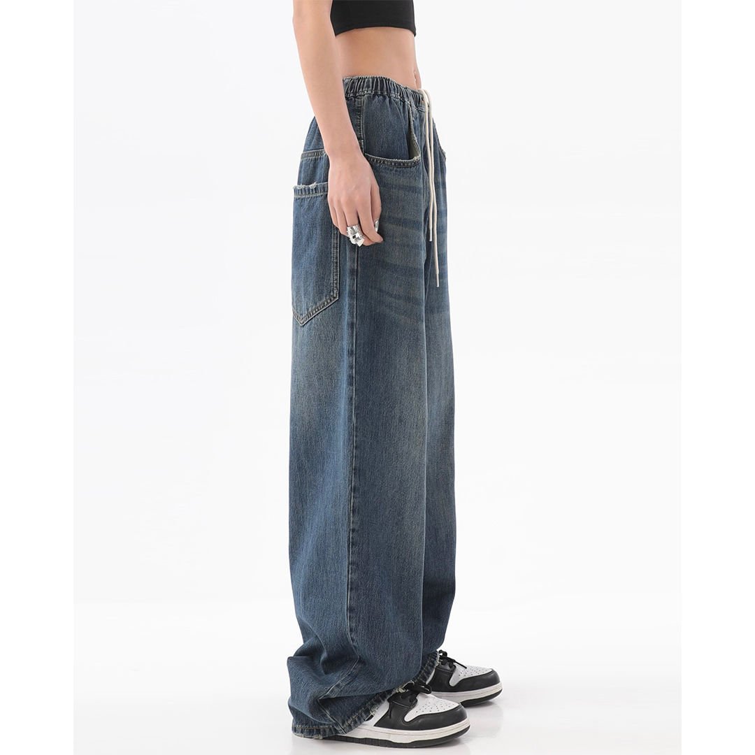 Women's Retro Slim Loose Wide Leg Jeans 3