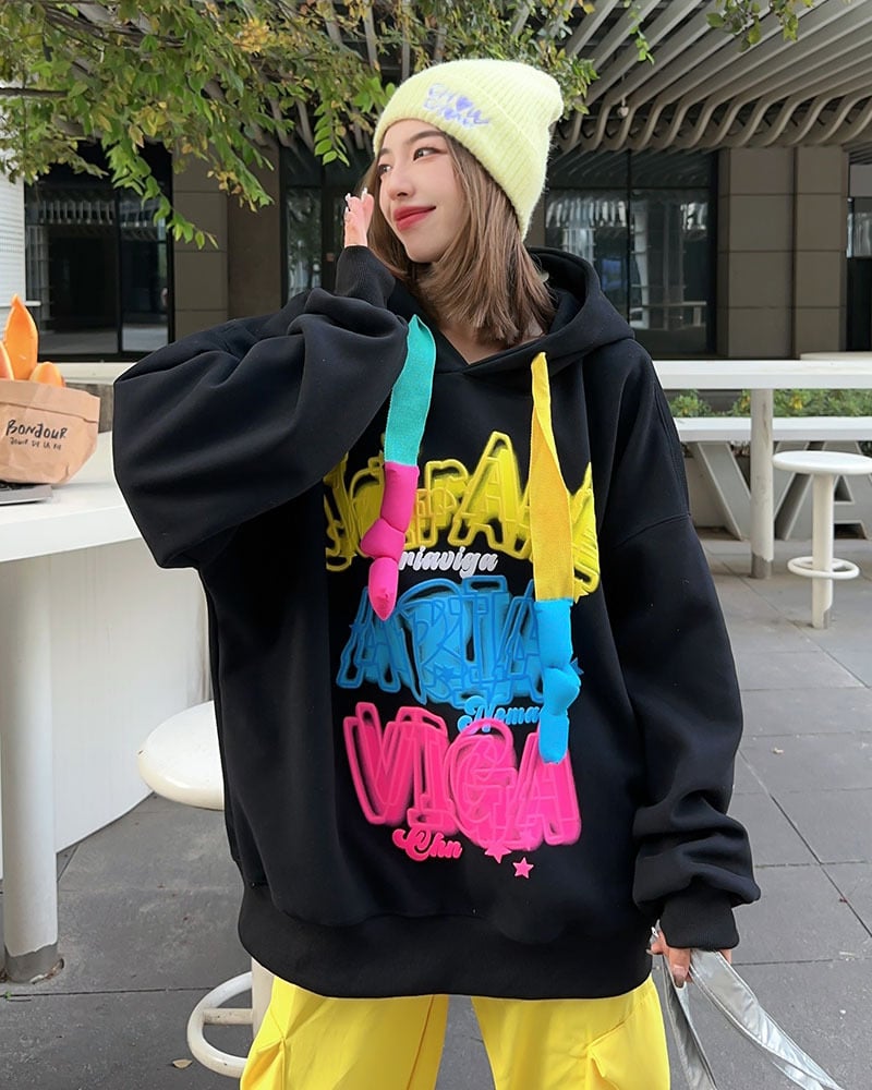 Velvet Padded Hooded Sweatshirt - Image 2