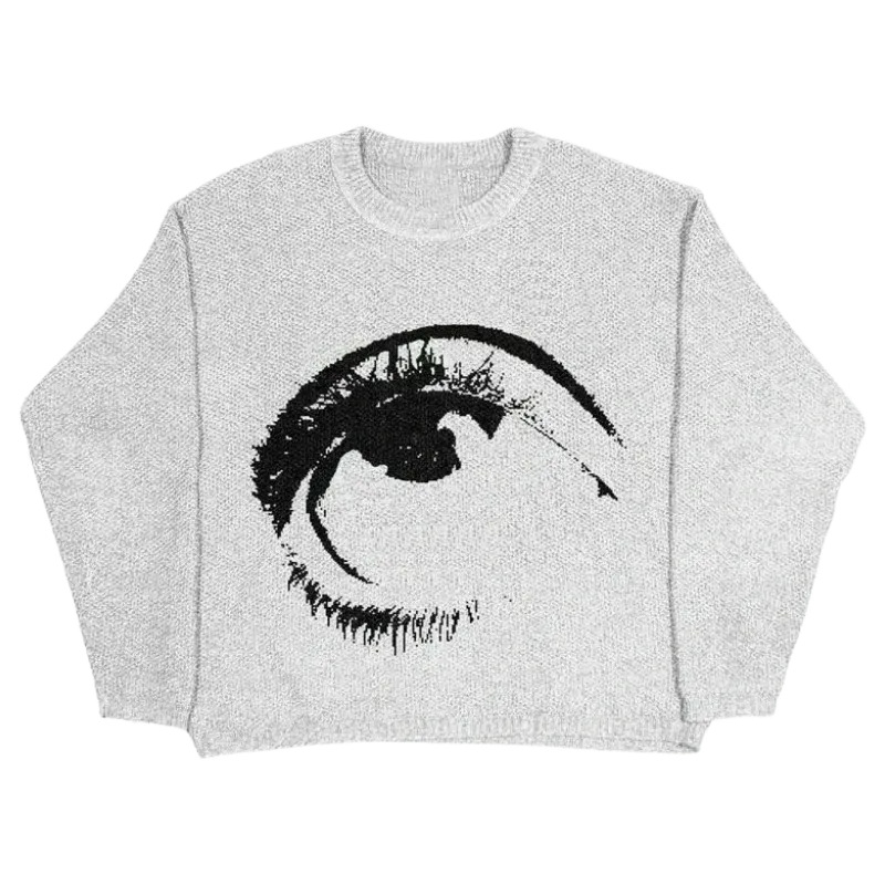 Punk Hip Hop Style Round Neck Sweater