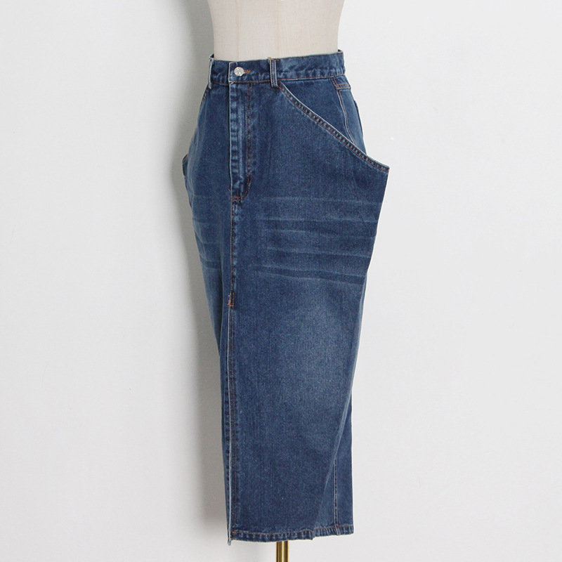 Women's Irregular Washed Denim Skirt