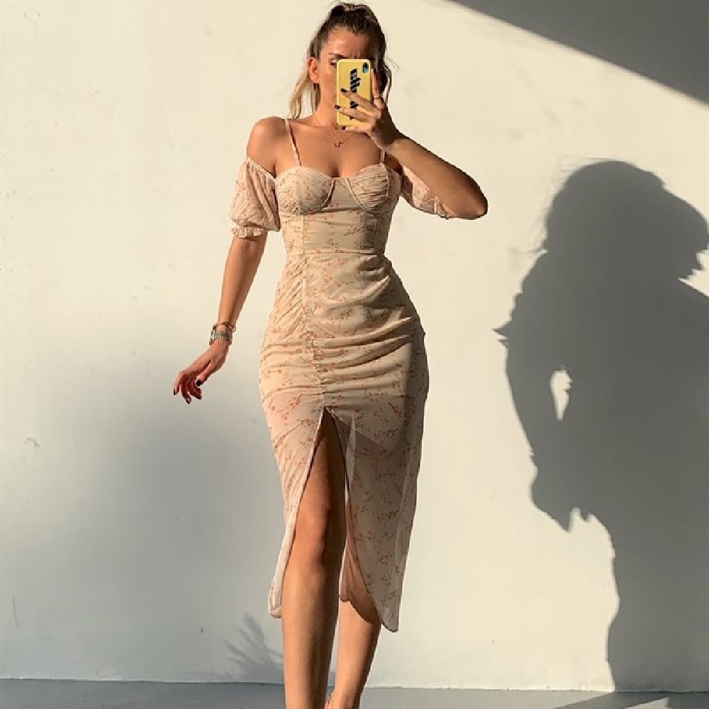Women's Fashion Irregular Spaghetti-strap Dress Image 4