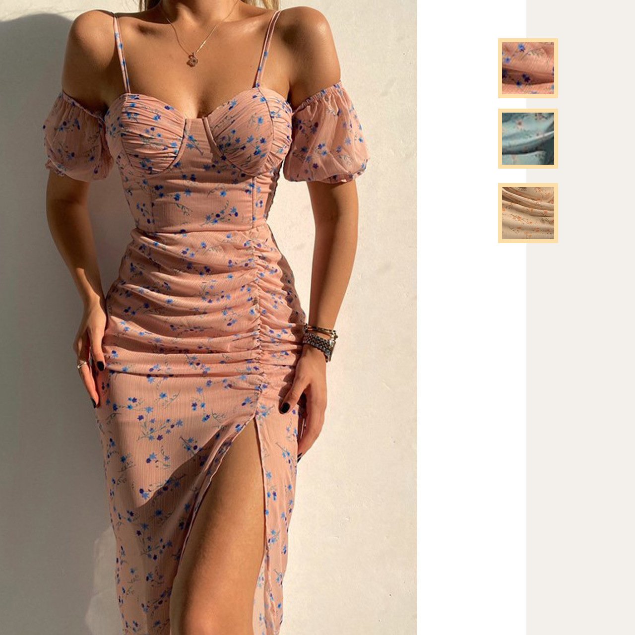 Women's Fashion Irregular Spaghetti-strap Dress Image 5