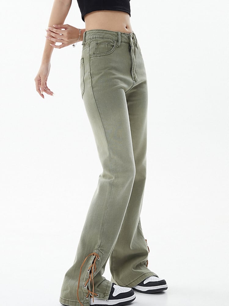 High Waist Slim Mopping Pants Image 3
