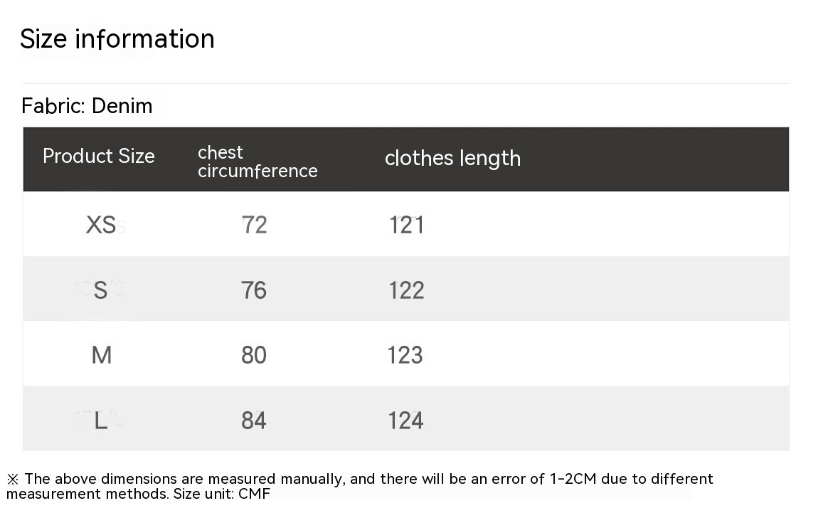 Niche Waist Slimming Midi Skirt Denim Dress