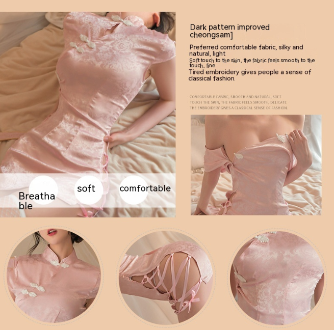 Vintage Jacquard Qipao Pajamas 5