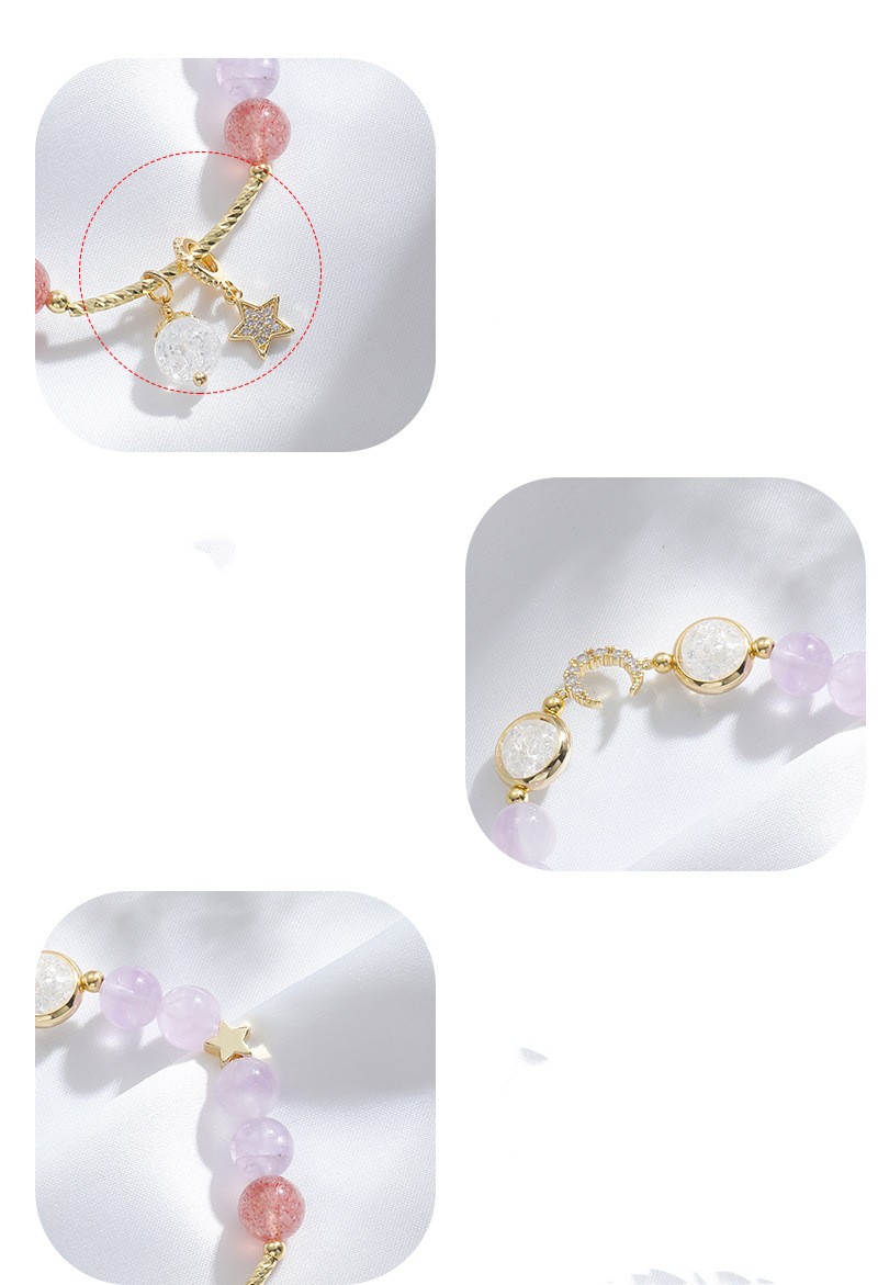 Dettaglio di bracciale geometrico fashion color lavanda