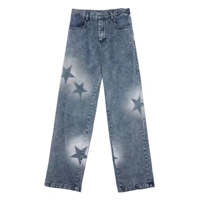 Men's and Women's Loose Straight Wide Leg Pants Jeans - Image 1