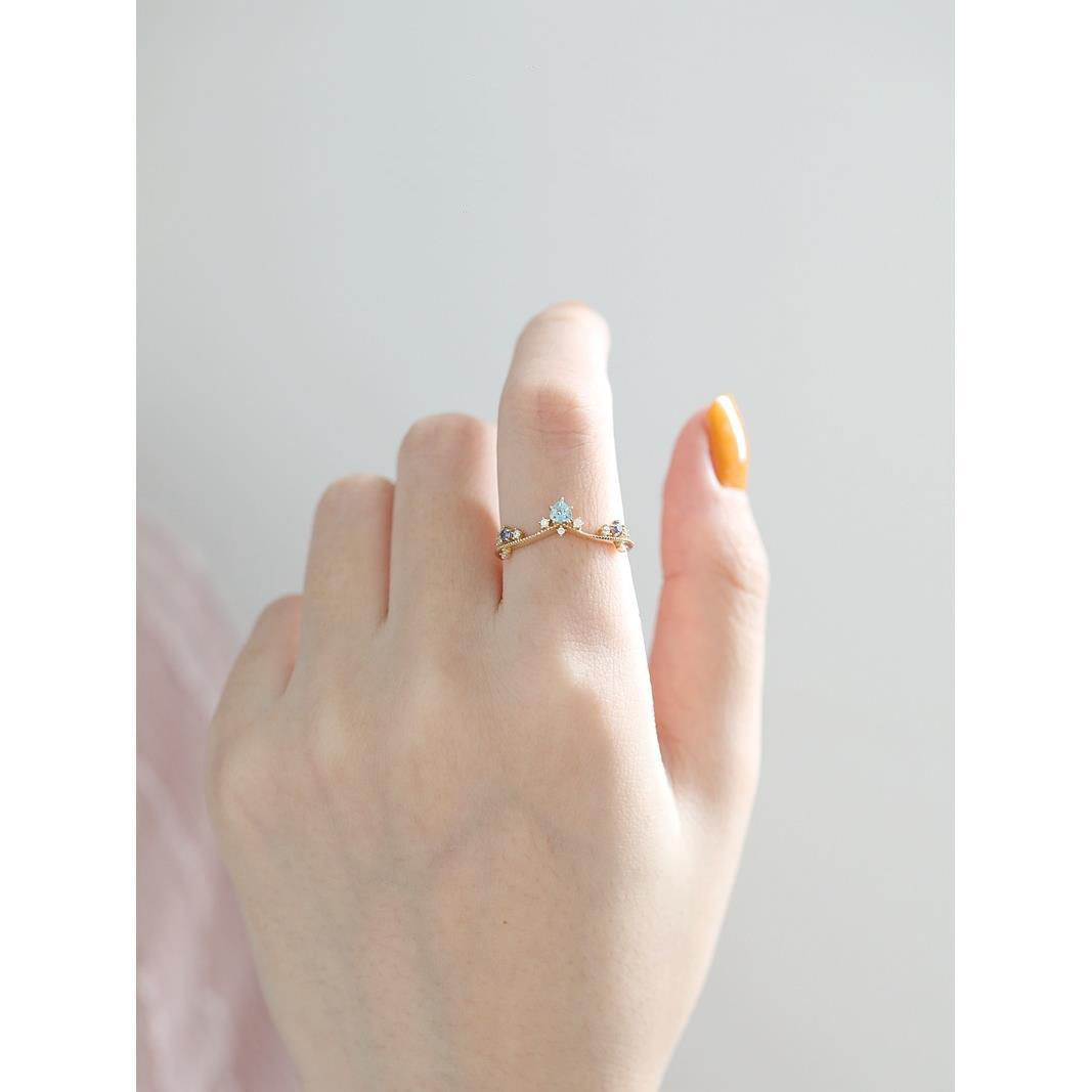 Chrysanthemum Corolla Imitation Topaz Plated S925 Silver Ring Image 5