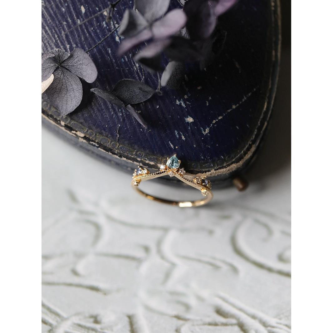 Chrysanthemum Corolla Imitation Topaz Plated S925 Silver Ring Image 4