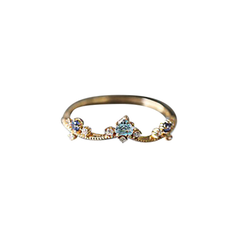 Chrysanthemum Corolla Imitation Topaz Plated S925 Silver Ring Image 1