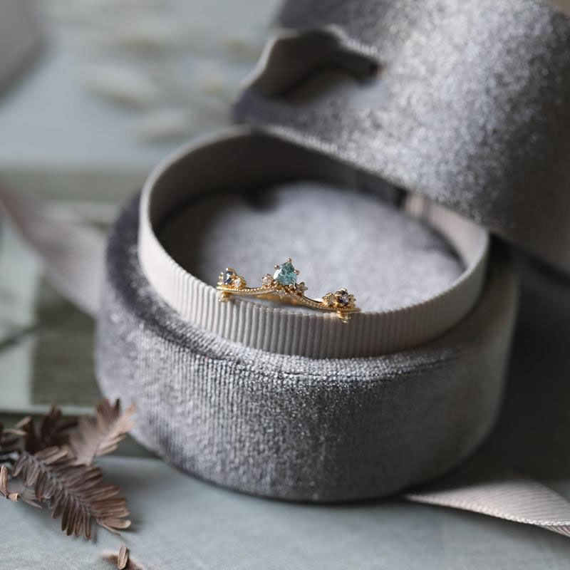 Chrysanthemum Corolla Imitation Topaz Plated S925 Silver Ring Image 6