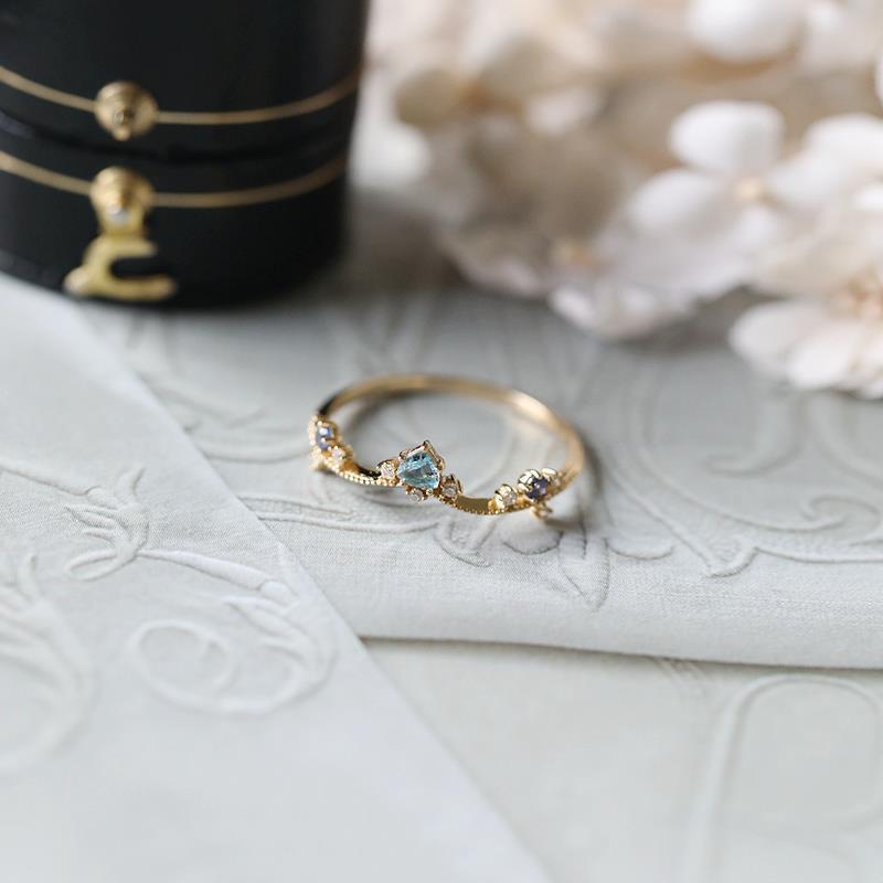 Chrysanthemum Corolla Imitation Topaz Plated S925 Silver Ring Image 3