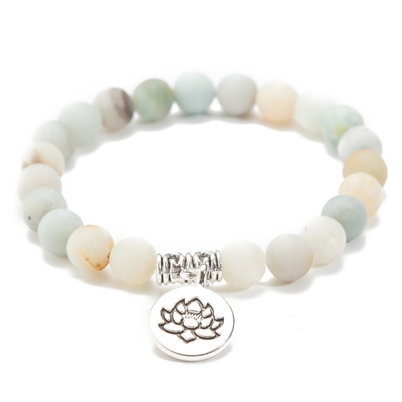 Lotus Pendant Energy Yoga Bead Bracelet - Style B