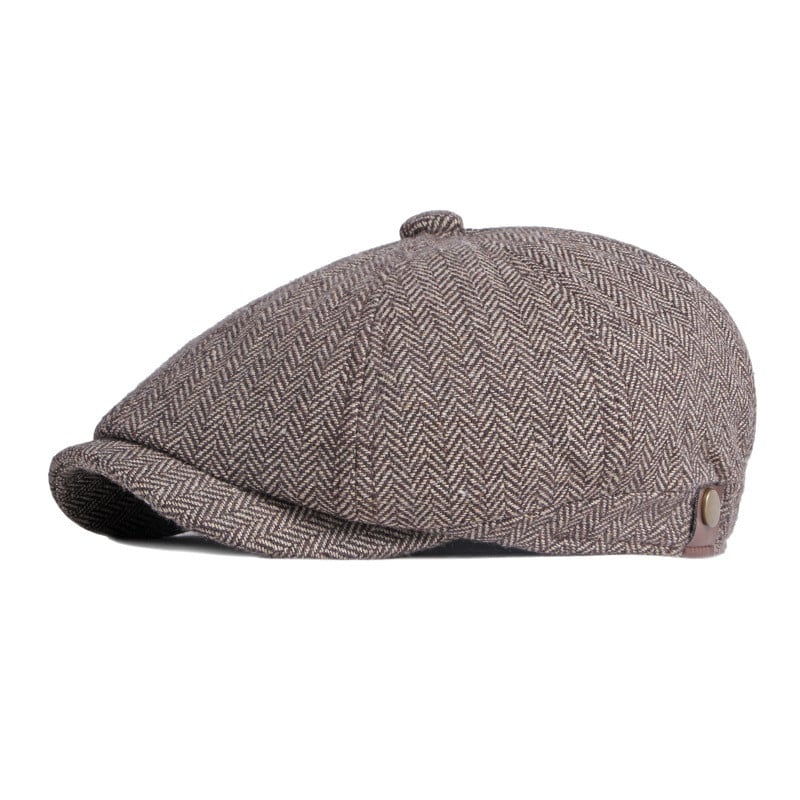 British Retro Octagonal Hat Coffee
