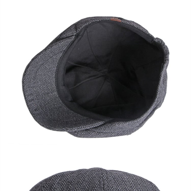 British Retro Octagonal Hat Light Grey