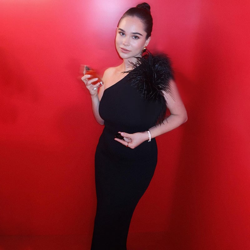 Elegant Style Off-shoulder Furry Dress Image 3