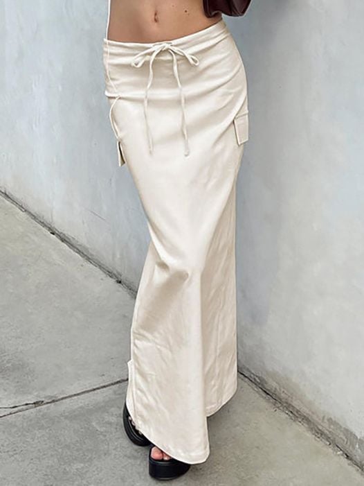 Women's Fashionable All-matching Tied High Waist Skirt Image 7