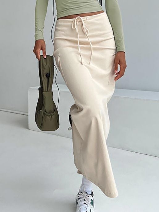 Women's Fashionable All-matching Tied High Waist Skirt Image 2