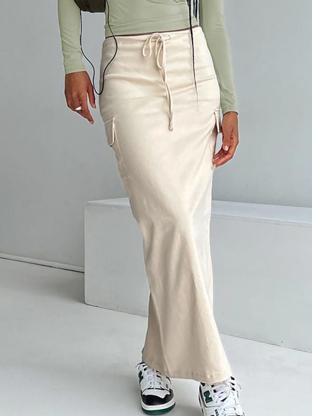 Women's Fashionable All-matching Tied High Waist Skirt Image 6
