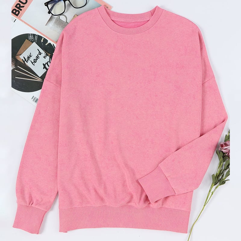 Solid Color Loose Pullover Top