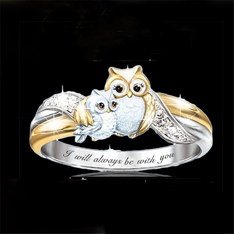 Owl-shaped Two-tone Ring