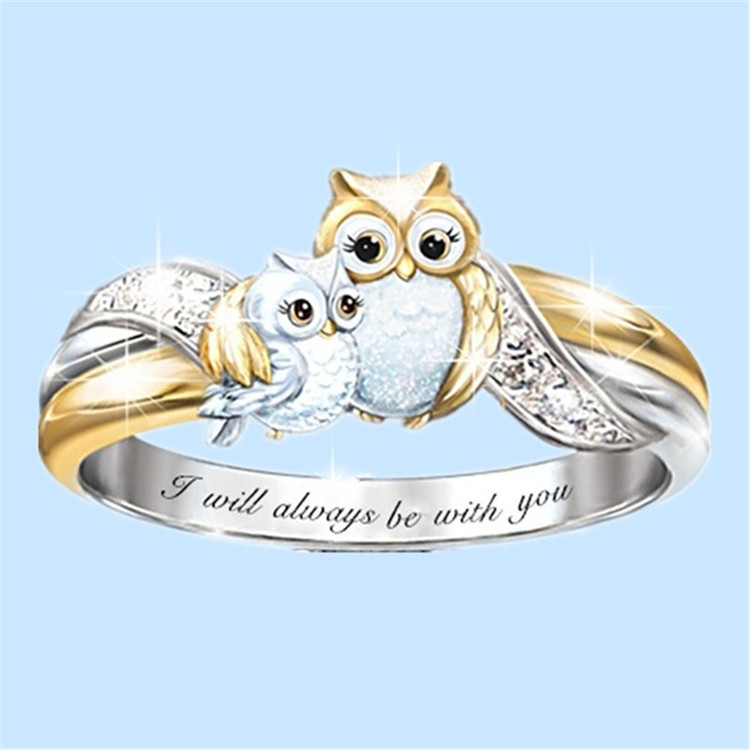 Owl-shaped Two-tone Ring