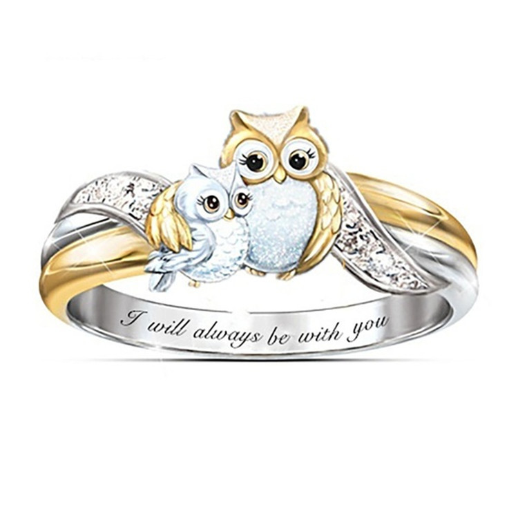 Owl-shaped Two-tone Ring