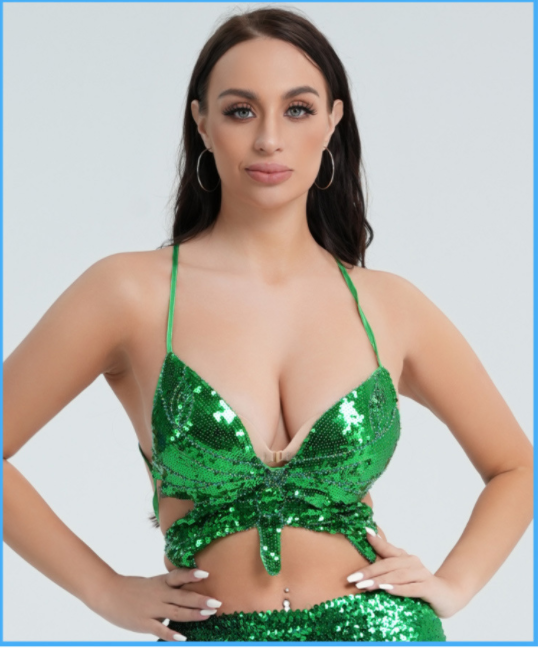 Sequined Top Butterfly Bra Image 5
