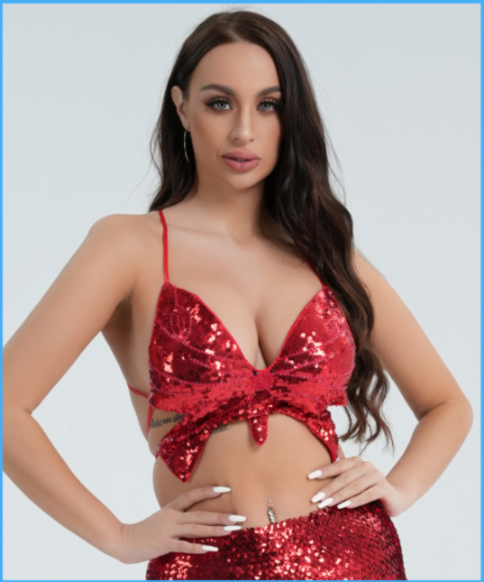 Sequined Top Butterfly Bra Image 6