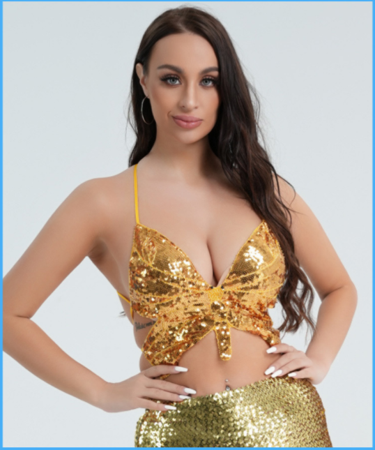 Sequined Top Butterfly Bra Image 3