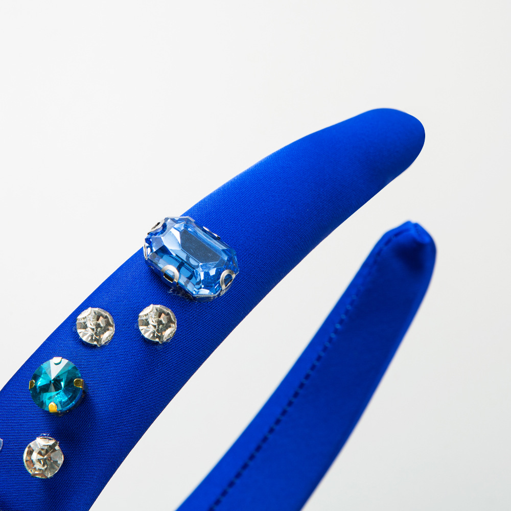 Sapphire blue diamond sponge hair band