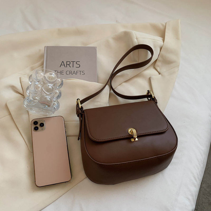 Retro Textured Saddle Bag - Angle View