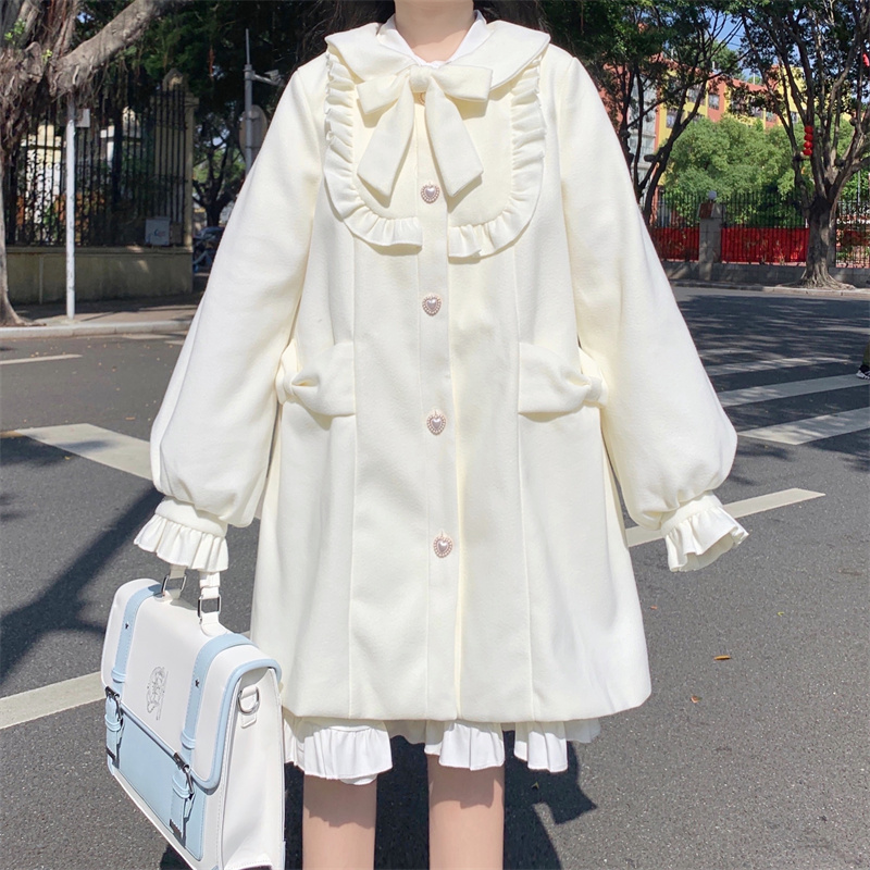 Japanese Cute Little Doll Collar Woolen Coat