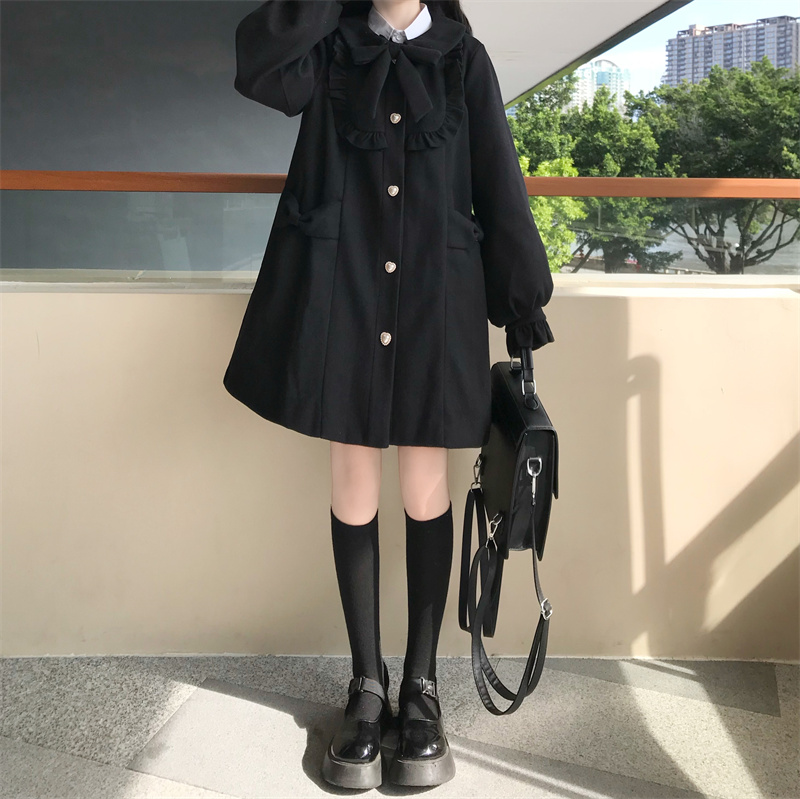 Japanese Cute Little Doll Collar Woolen Coat