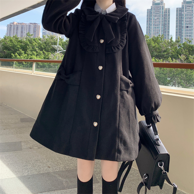 Japanese Cute Little Doll Collar Woolen Coat