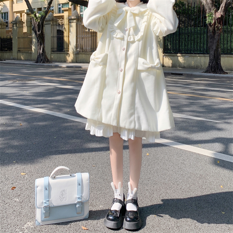 Japanese Cute Little Doll Collar Woolen Coat