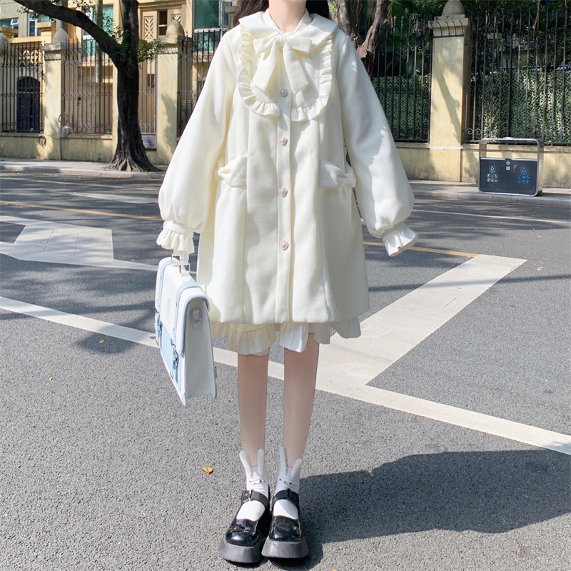 Japanese Cute Little Doll Collar Woolen Coat