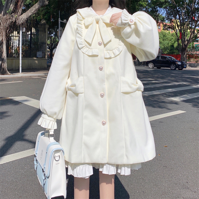 Japanese Cute Little Doll Collar Woolen Coat