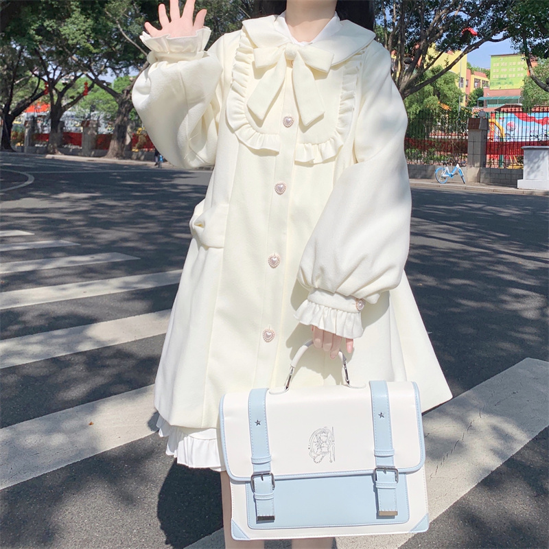 Japanese Cute Little Doll Collar Woolen Coat