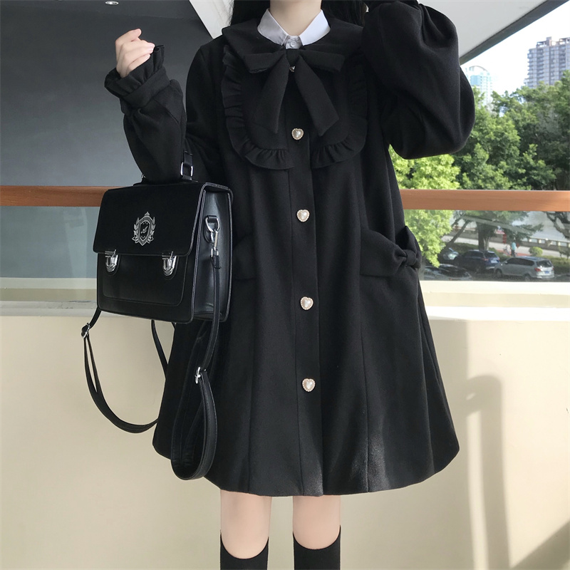 Japanese Cute Little Doll Collar Woolen Coat