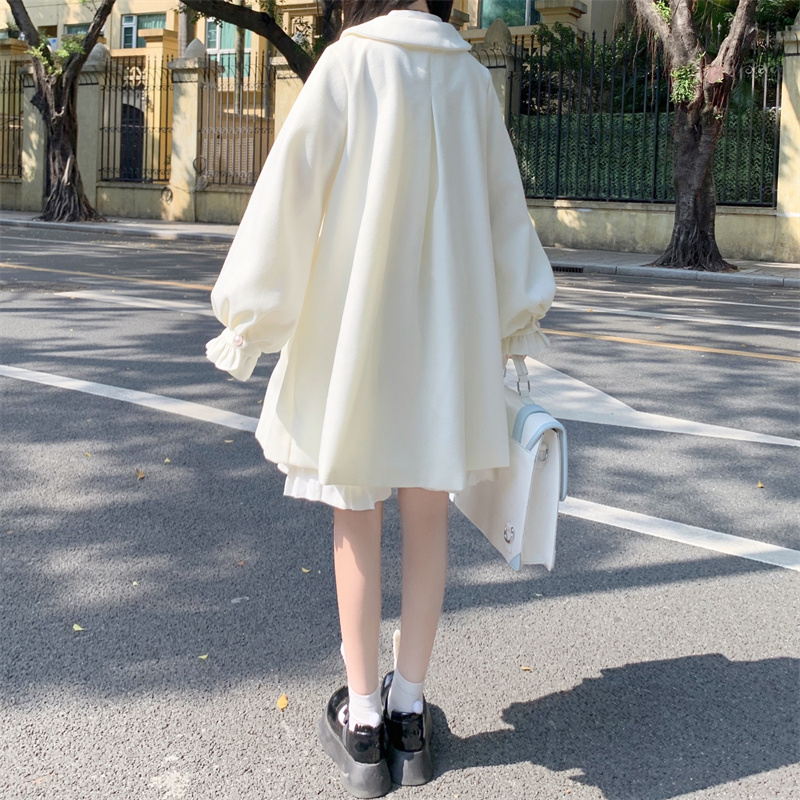 Japanese Cute Little Doll Collar Woolen Coat