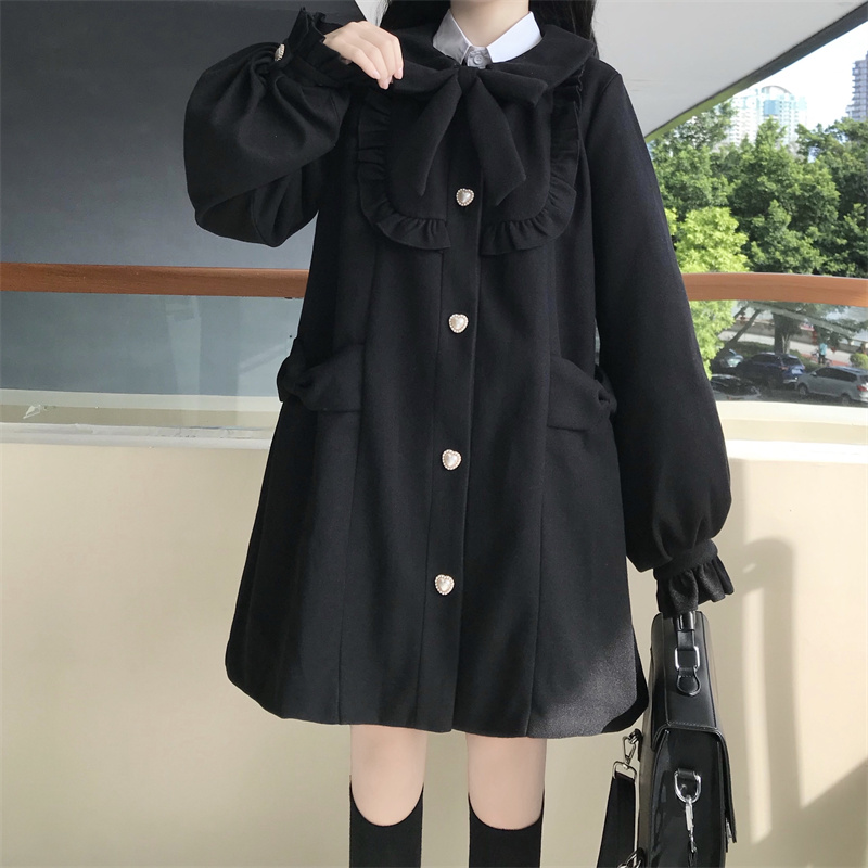 Japanese Cute Little Doll Collar Woolen Coat