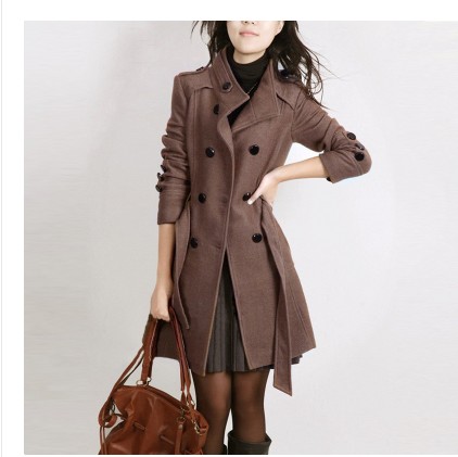 Slim Woolen Coat - Image 1