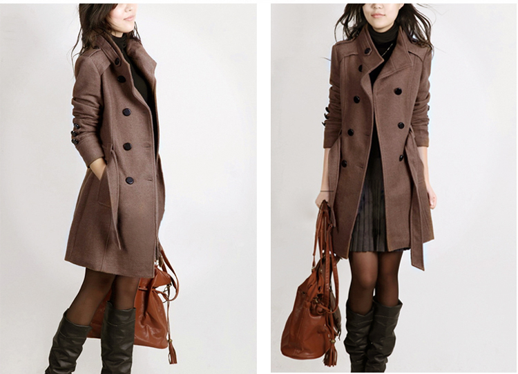 Slim Woolen Coat - Image 4