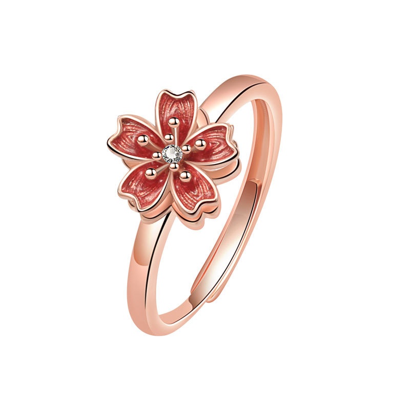 Creative Rotating Peach Blossom Ring Image 4