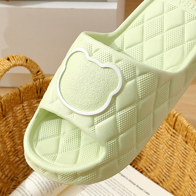 Rhombus Design Bear Slippers