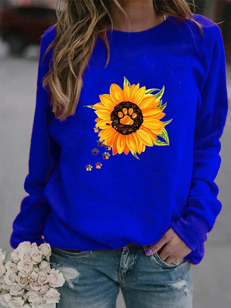Round Neck Print Sweatshirt